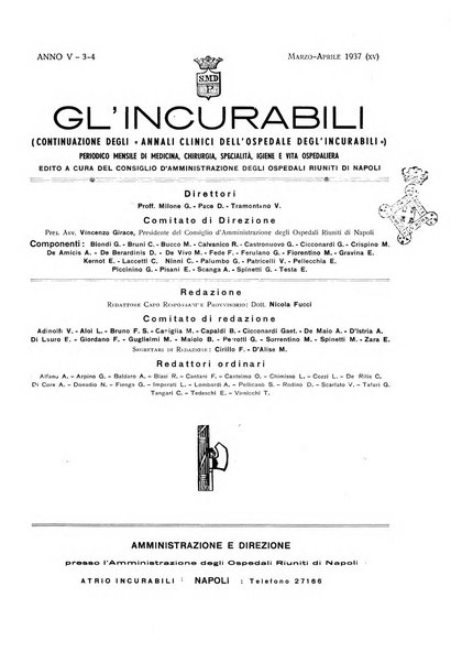 Gli incurabili periodico mensile di medicina, chirurgia, specialità, igiene e vita ospedaliera