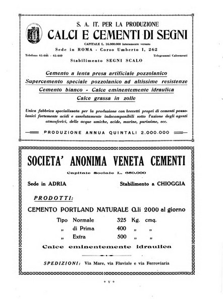 L'industria italiana del cemento rivista della Società incremento applicazioni cemento