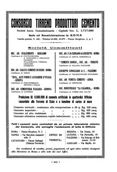 L'industria italiana del cemento rivista della Società incremento applicazioni cemento