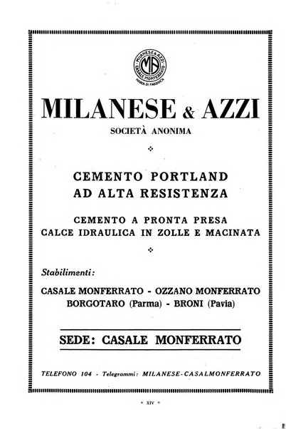 L'industria italiana del cemento rivista della Società incremento applicazioni cemento