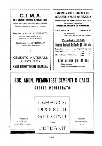 L'industria italiana del cemento rivista della Società incremento applicazioni cemento