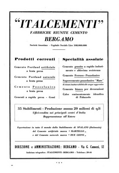 L'industria italiana del cemento rivista della Società incremento applicazioni cemento