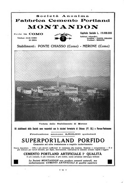 L'industria italiana del cemento rivista della Società incremento applicazioni cemento