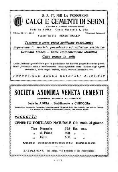 L'industria italiana del cemento rivista della Società incremento applicazioni cemento