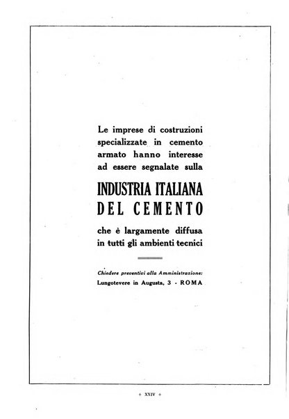 L'industria italiana del cemento rivista della Società incremento applicazioni cemento