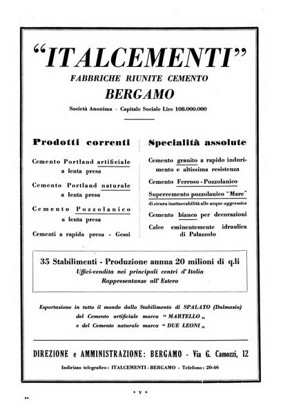 L'industria italiana del cemento rivista della Società incremento applicazioni cemento