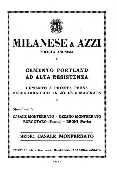 L'industria italiana del cemento rivista della Società incremento applicazioni cemento