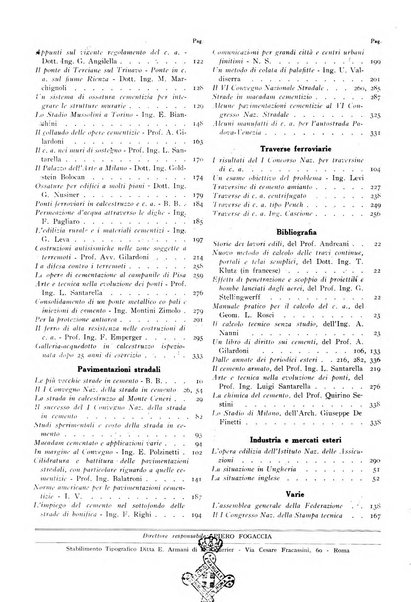 L'industria italiana del cemento rivista della Società incremento applicazioni cemento