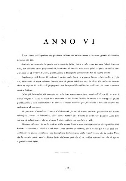 L'industria italiana del cemento rivista della Società incremento applicazioni cemento