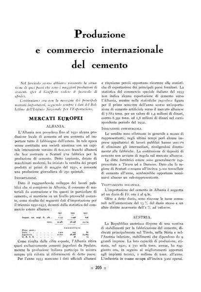 L'industria italiana del cemento rivista della Società incremento applicazioni cemento