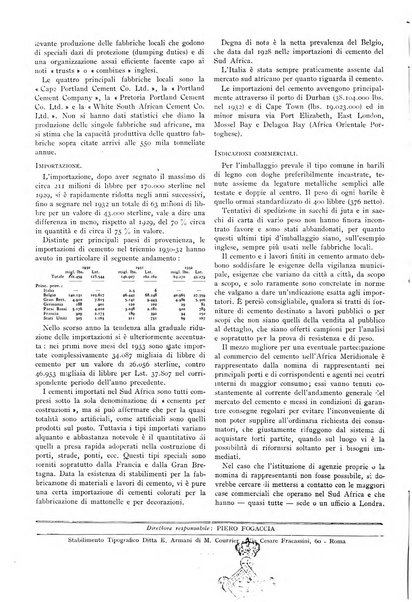 L'industria italiana del cemento rivista della Società incremento applicazioni cemento