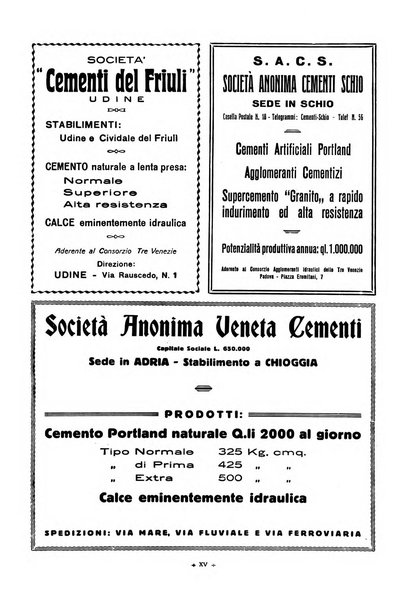 L'industria italiana del cemento rivista della Società incremento applicazioni cemento