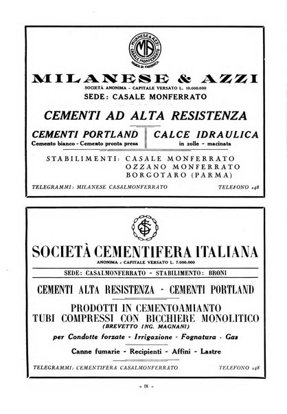 L'industria italiana del cemento rivista della Società incremento applicazioni cemento