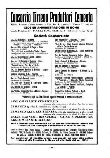 L'industria italiana del cemento rivista della Società incremento applicazioni cemento