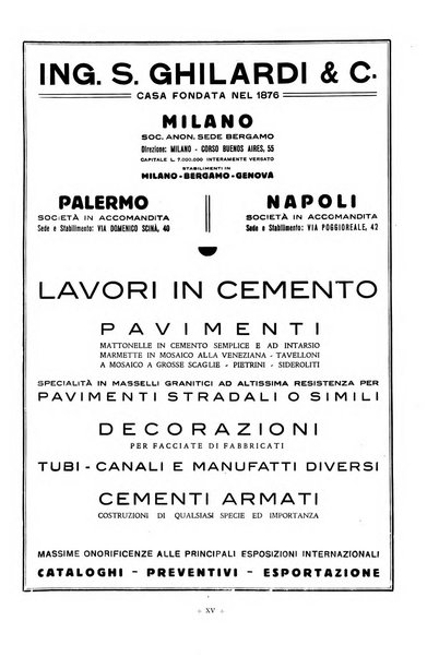 L'industria italiana del cemento rivista della Società incremento applicazioni cemento