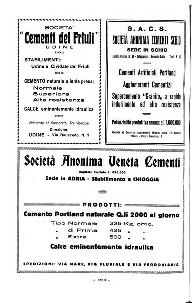 L'industria italiana del cemento rivista della Società incremento applicazioni cemento