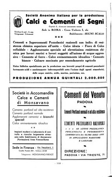 L'industria italiana del cemento rivista della Società incremento applicazioni cemento