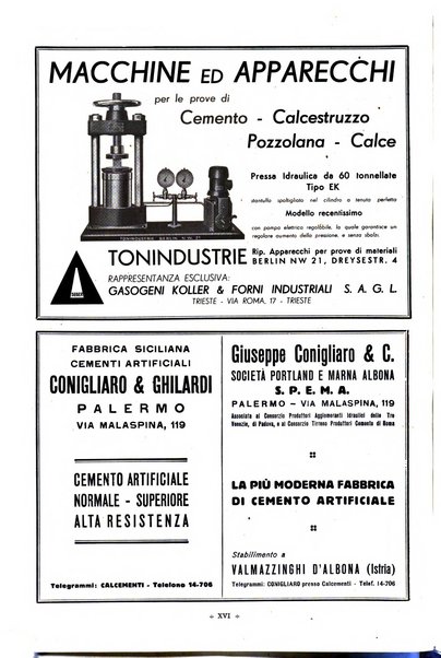 L'industria italiana del cemento rivista della Società incremento applicazioni cemento