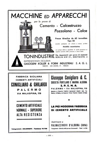 L'industria italiana del cemento rivista della Società incremento applicazioni cemento