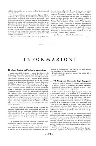 L'industria italiana del cemento rivista della Società incremento applicazioni cemento