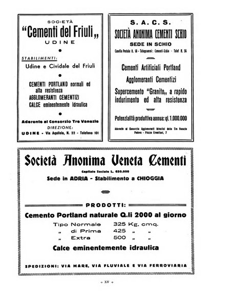 L'industria italiana del cemento rivista della Società incremento applicazioni cemento