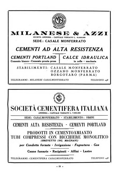 L'industria italiana del cemento rivista della Società incremento applicazioni cemento