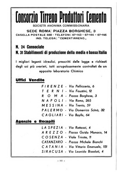 L'industria italiana del cemento rivista della Società incremento applicazioni cemento