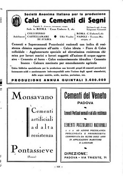 L'industria italiana del cemento rivista della Società incremento applicazioni cemento