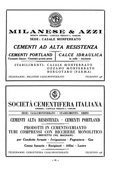 L'industria italiana del cemento rivista della Società incremento applicazioni cemento