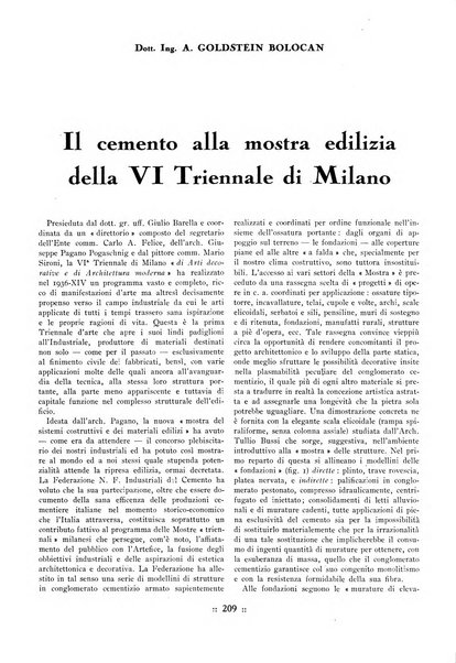 L'industria italiana del cemento rivista della Società incremento applicazioni cemento