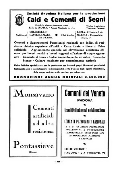 L'industria italiana del cemento rivista della Società incremento applicazioni cemento