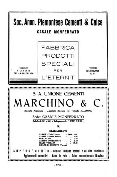 L'industria italiana del cemento rivista della Società incremento applicazioni cemento