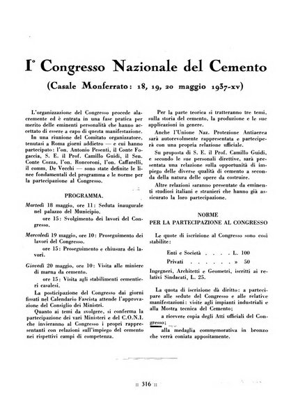 L'industria italiana del cemento rivista della Società incremento applicazioni cemento