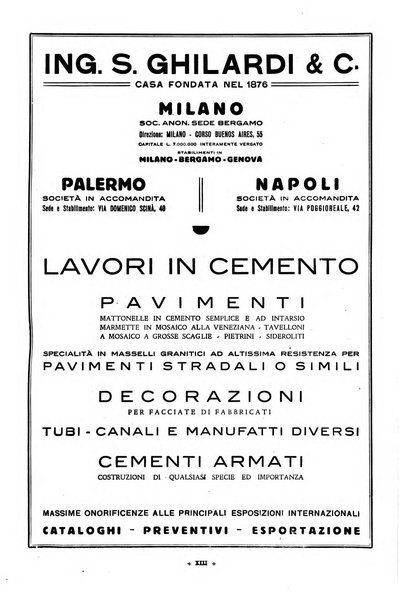 L'industria italiana del cemento rivista della Società incremento applicazioni cemento