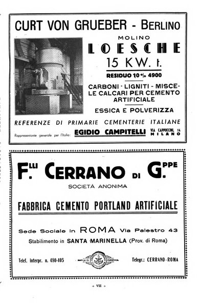 L'industria italiana del cemento rivista della Società incremento applicazioni cemento