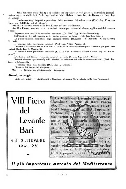 L'industria italiana del cemento rivista della Società incremento applicazioni cemento