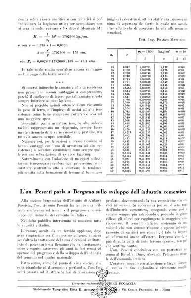 L'industria italiana del cemento rivista della Società incremento applicazioni cemento