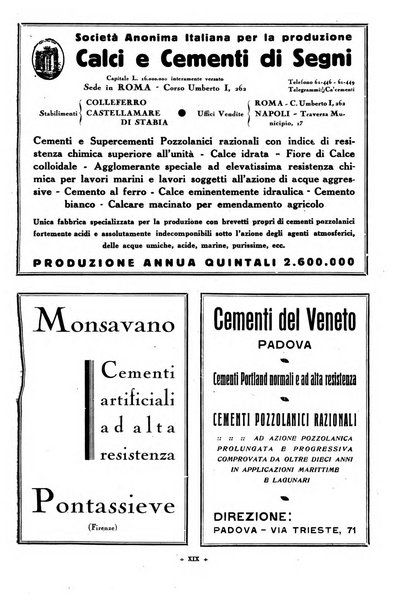 L'industria italiana del cemento rivista della Società incremento applicazioni cemento