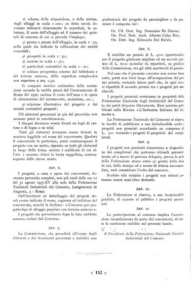 L'industria italiana del cemento rivista della Società incremento applicazioni cemento