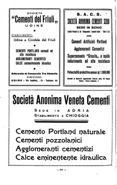 L'industria italiana del cemento rivista della Società incremento applicazioni cemento