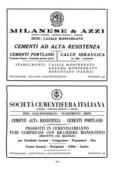 L'industria italiana del cemento rivista della Società incremento applicazioni cemento