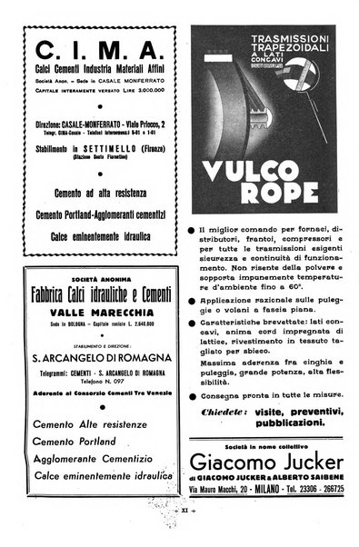 L'industria italiana del cemento rivista della Società incremento applicazioni cemento