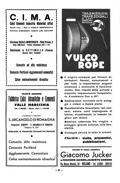 L'industria italiana del cemento rivista della Società incremento applicazioni cemento