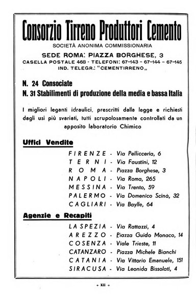L'industria italiana del cemento rivista della Società incremento applicazioni cemento