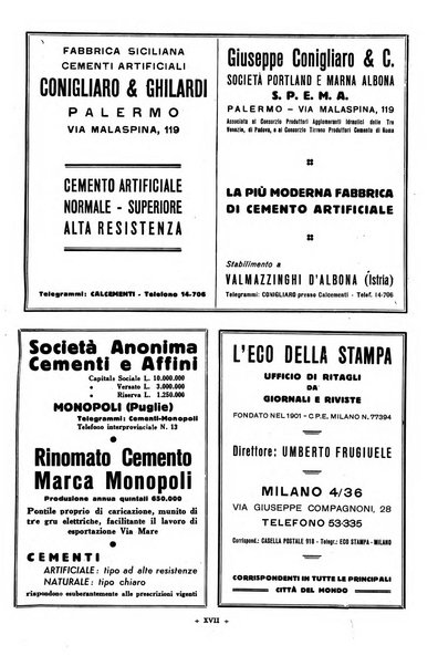 L'industria italiana del cemento rivista della Società incremento applicazioni cemento