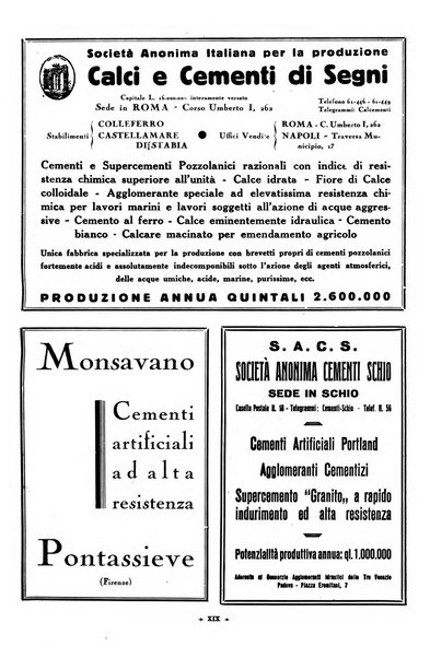 L'industria italiana del cemento rivista della Società incremento applicazioni cemento
