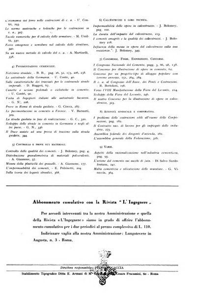 L'industria italiana del cemento rivista della Società incremento applicazioni cemento