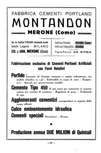 L'industria italiana del cemento rivista della Società incremento applicazioni cemento