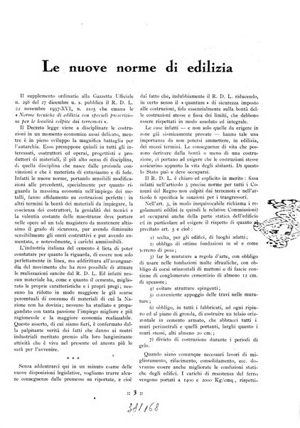 L'industria italiana del cemento rivista della Società incremento applicazioni cemento