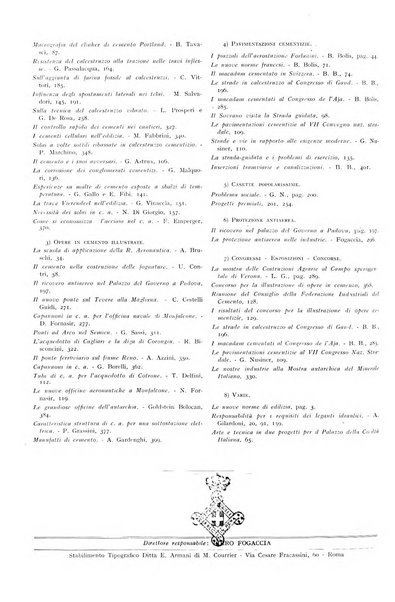 L'industria italiana del cemento rivista della Società incremento applicazioni cemento